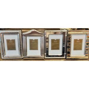 4 Mini Silver Plate Frames Vintage Vibe New W/O Box Royal Gallery 2x3 Pics Gift